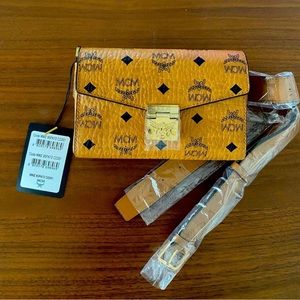 MCM Patricia Belt Bag in Visetos Cognac
